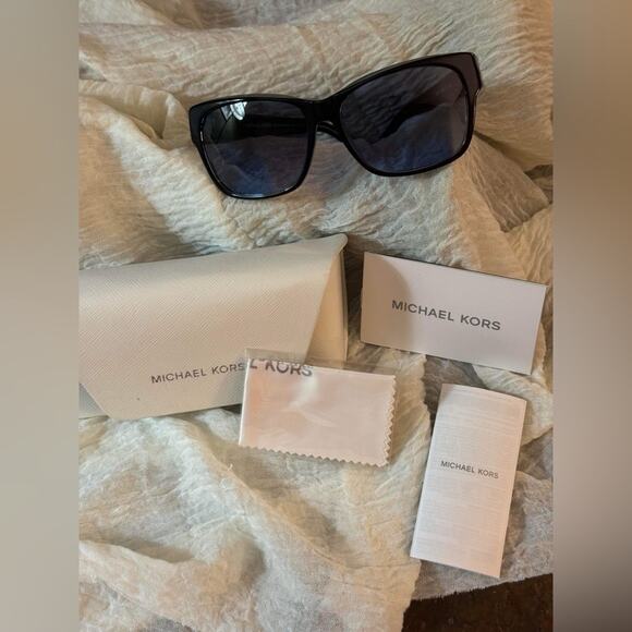 Michael Kors MK6003 Slazburg Sunglasses Black-Blue With Blue Gray Lenses W Case - Picture 1 of 15